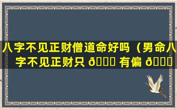 八字不见正财僧道命好吗（男命八字不见正财只 🐛 有偏 🐛 财）